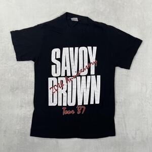 Vintage Savoy Brown Kim Simmonds T-Shirt Mens Medium 20th Anniversary Tour '87